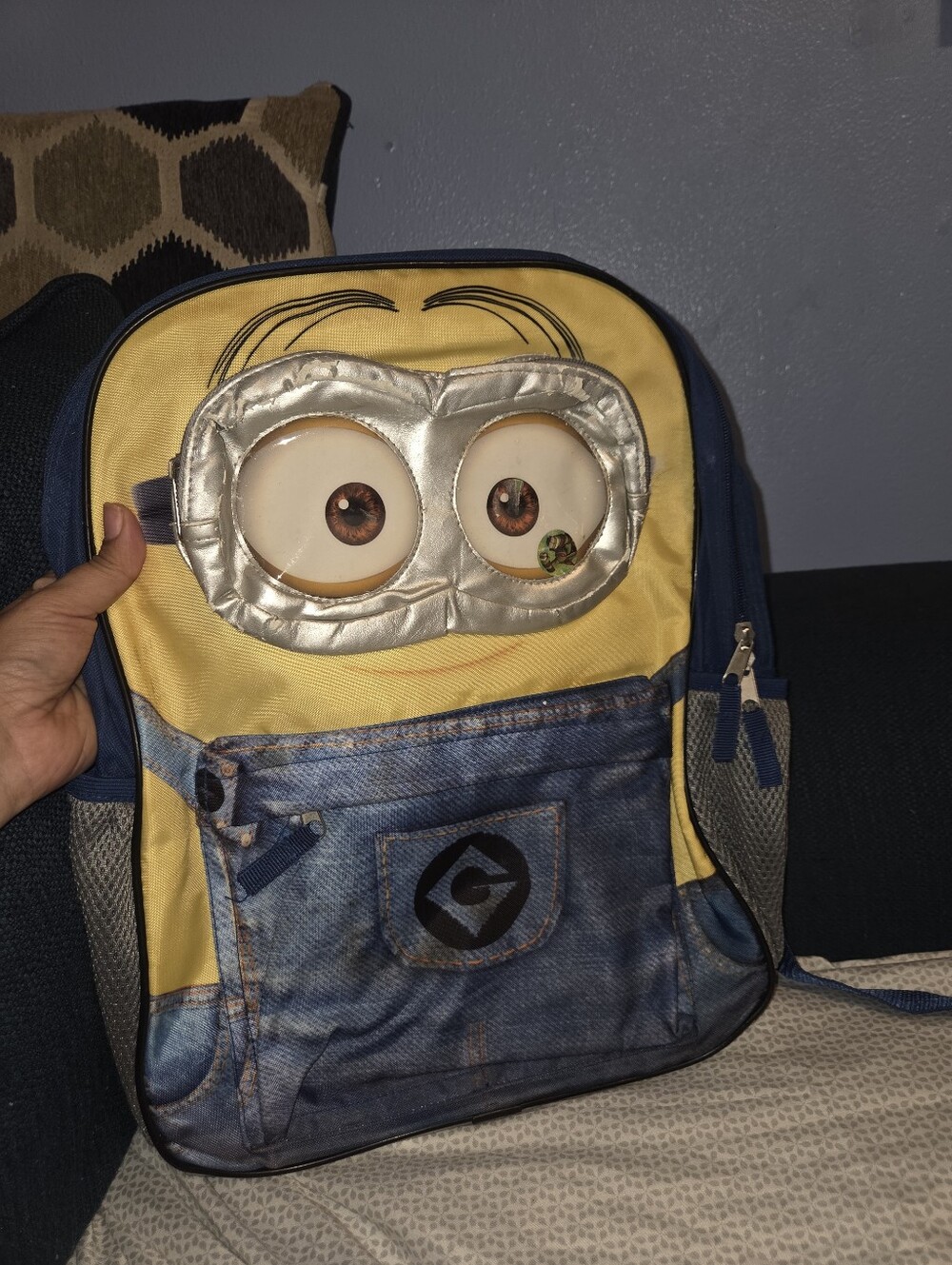 Yellow and Blue Kids' Character Backpack - Minion Style